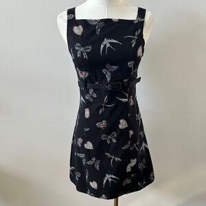 Nwt Anthro Maeve Tailored Whimsical Butterfly Novelty Print Mini Dress Coquette